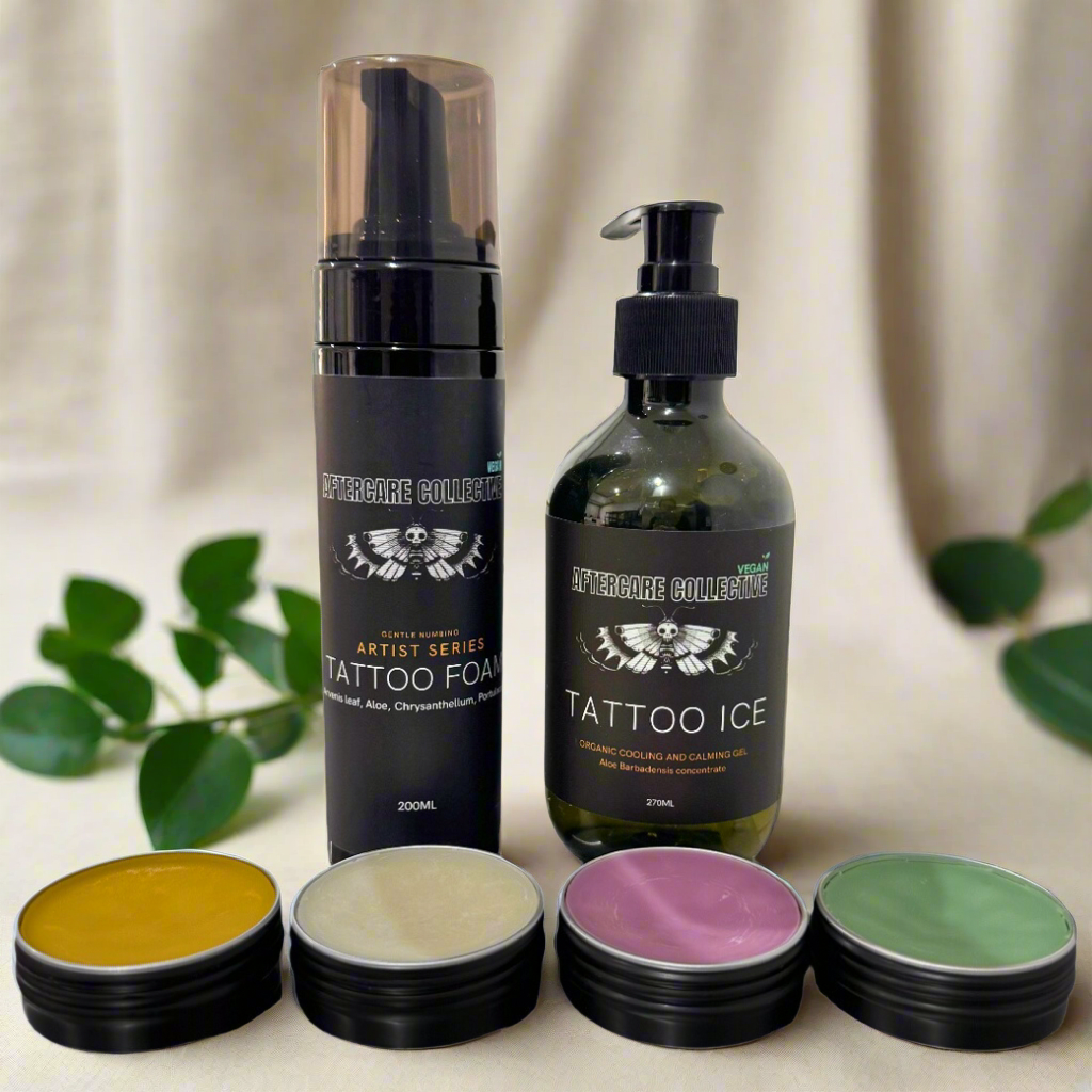 Tattoo Aftercare Sampler pack - Artists kit with Healing Balms, Tattoo Ice & Cleansing Foam
