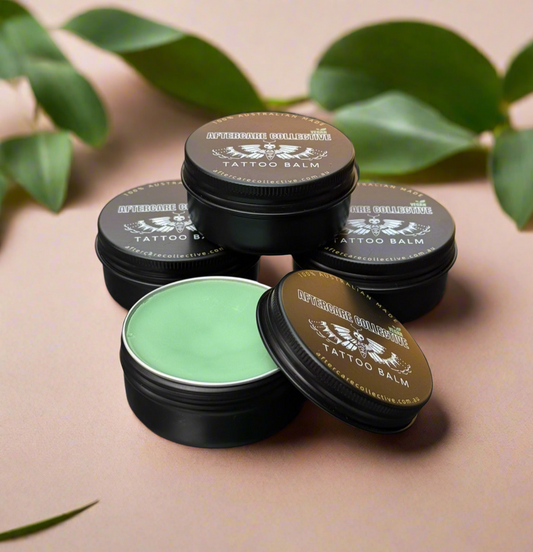 Tattoo balm tin smoothie bowl stacked from aftercare collective